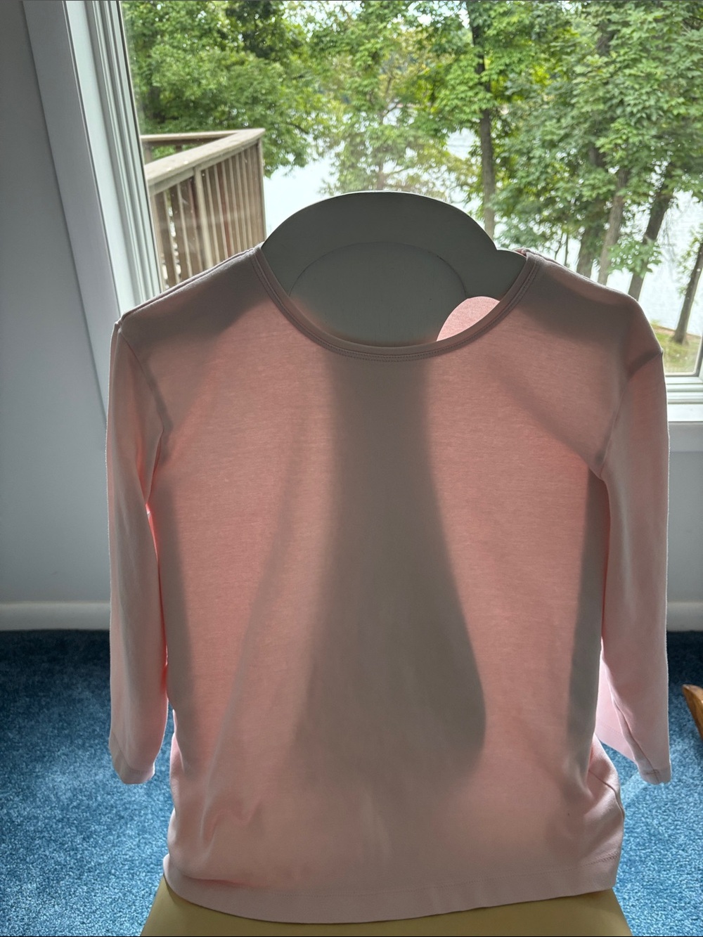 Chico's Light Pink Long-Sleeve Crewneck Top